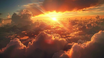 Fototapeta premium The idea of a Celestial World Cloud streaked sunsets and sunrises