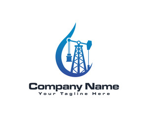 Minimal oil and gas drilling  industry logo.
