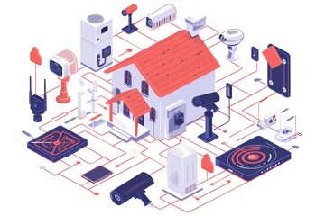 Camera protection with white tech video ensures home safety and security, fortified by firewall surveillance cameras in urban settings with enhanced encryption for IP camera safety.