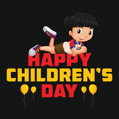 premium happy children's day vector template