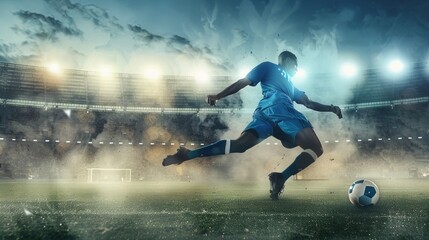 Football player with ball