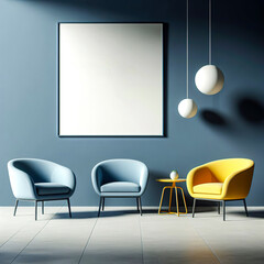 Fototapeta premium Yellow Accent: Modern Decor Highlighted in Design with Background Elegance