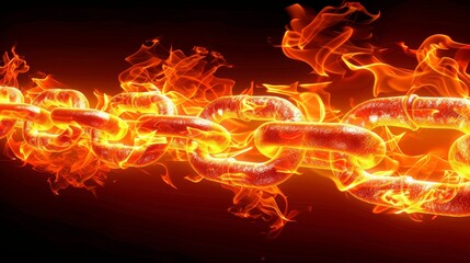 Symbolic representation of burning chains embodying unwavering strength during challenging times