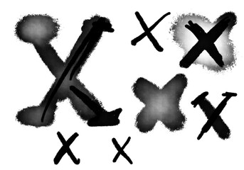 Letter X font handwritten bold ink acrylic watercolor black shape type illustration lettering calligraphy graffiti 