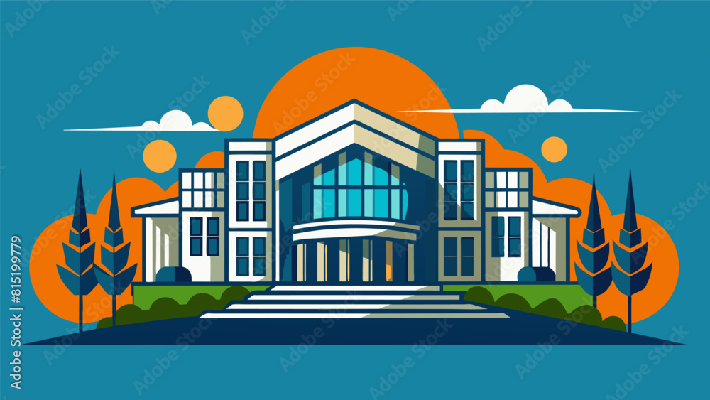 Poster clean simple lines creating a modern office building and professional architect look