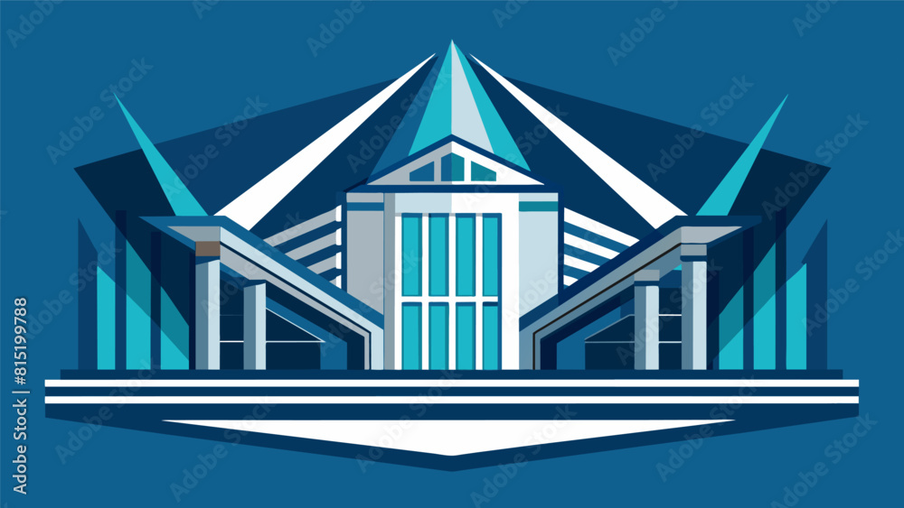 Poster clean simple lines creating a modern office building and professional architect look