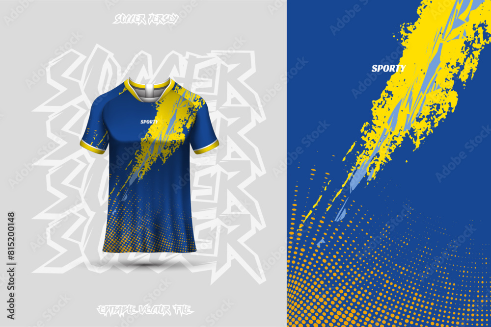 Wall mural Sports jersey and t-shirt template sports jersey design vector. Sports design for football, racing, gaming jersey. Vector. - Wall murals