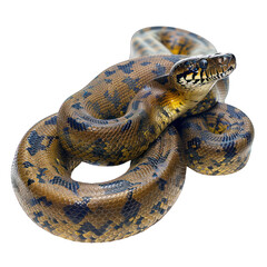 Fototapeta premium Anaconda snake isolated on white or transparent background