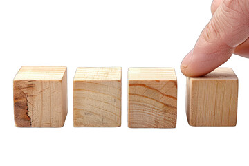 Hand holding empty wooden cubes