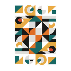 Free vector flat geometric poster on white background