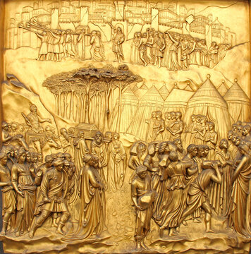 assedio di Gerico; formella della porta del battistero di Firenze