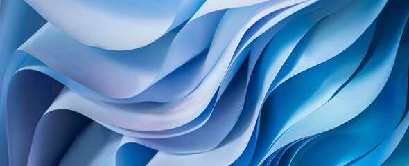 Blue Abstract Wavy Layers Fluid Background