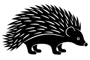 porcupine line art silhouette illustration