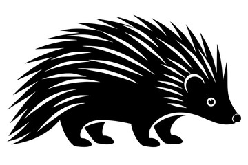 porcupine line art silhouette illustration