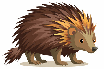 porcupine cartoon vector illustration