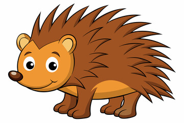 porcupine cartoon vector illustration