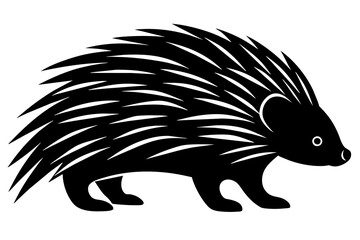 porcupine line art silhouette illustration