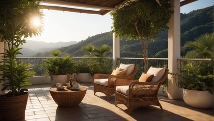 Fototapeta premium Beautiful exotic terrace