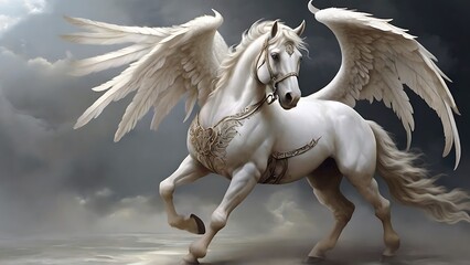Divine Unicorn with Long, White Tresses