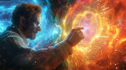 Welder's Cosmic Fusion: A mesmerizing display of light and energy as a welder works amidst the vast expanse of the universe, blending science and imagination