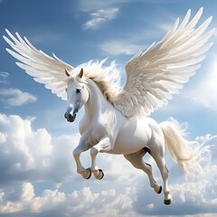 Enchanting White Angel Unicorn with Long Hair