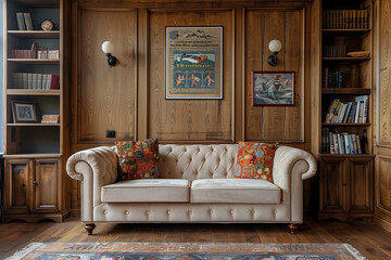 Art deco interior design of modern living room home.