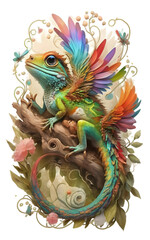 Fototapeta premium Lizard Illustration Transparent Background