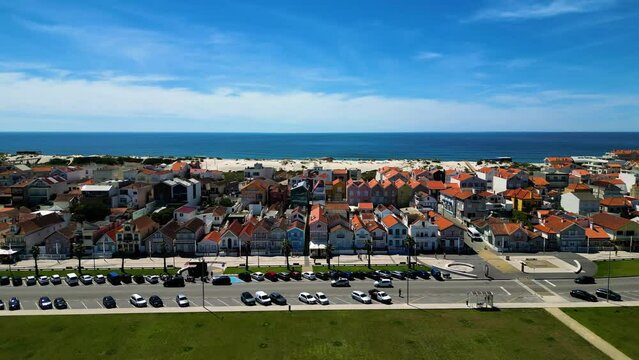 Portugal, Costa Nova Beach Drone 