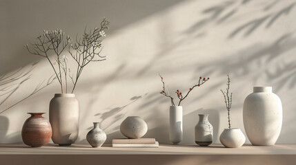 Sublime Simplicity: Minimalist Ceramic Art Exhibition Against Neutral Backdro