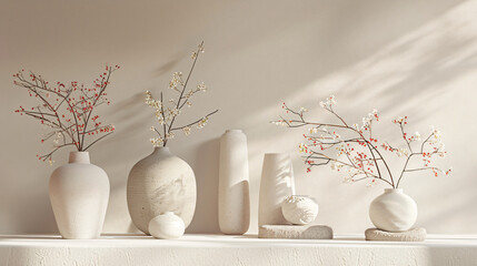Sublime Simplicity: Minimalist Ceramic Art Exhibition Against Neutral Backdro