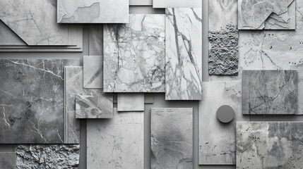 Monochrome Harmony: Artistic Display of Textures in Shades of Grey