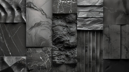 Monochrome Harmony: Artistic Display of Textures in Shades of Grey
