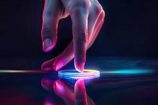 push lightning button, businessman is pressing button