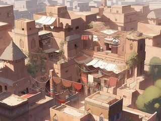 view of the old desert town