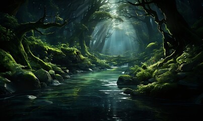 river through the forest