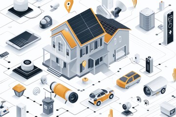 Obraz premium Geriatric support in CCTV surveillance uses infrared technology and switches to store security data, ensuring secure access and LED communication.