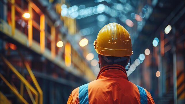 Depict a safety training session in a metallurgy factory, with workers learning about new construction techniques