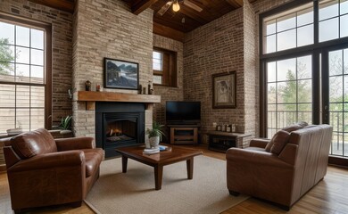Exposed Brick Loft with Vintage Accents