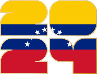 2024 with flag of Venezuela