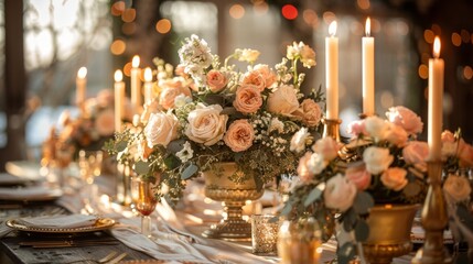 luxurious wedding decor, exquisite wedding decor inspiration gold candelabras and satin tablecloths bring a luxurious touch to the romantic setting