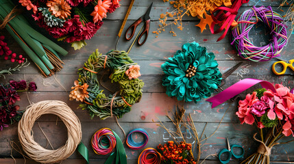 Embrace Your Inner Craftsman: A Colorful Assortment of Wreath Making Supplies