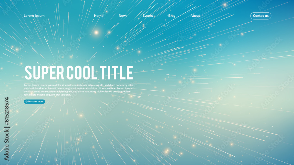 Poster landing page abstract design with big data. template for website or app.