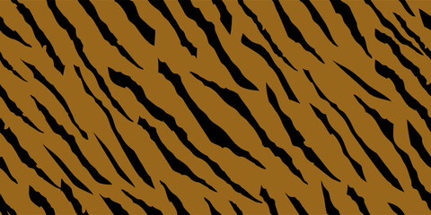 Stripe Vector. Nature Cool Texture. Animal Texture. Abstract Grunge Pattern. Black Tropical Tiger. African Vector Zebra. Brown Wild Tiger. Brown Orange Paint. Cute Tropical Background. Jungle Texture