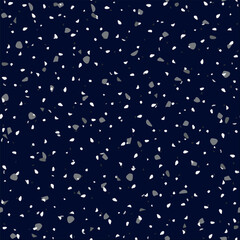 Venetian Abstract Texture. Terrazzo White Mosaic Pattern. Vector Terrazzo Organic Design. Mosaic Blue Granite Pattern. Blue Marble Glass Background. Stone Pavement Irregular Art. Floor Seamless Print