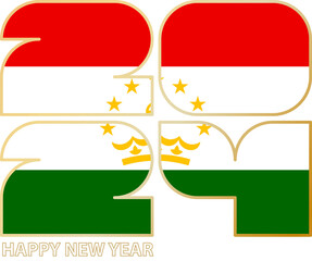2024 with flag of Tajikistan