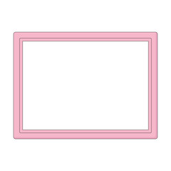 Pink modern frame with a white blank canvas board vector