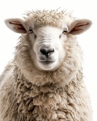 Fototapeta premium Sheep with an exceptionally woolly coat, focusing on the texture and depth of the wool
