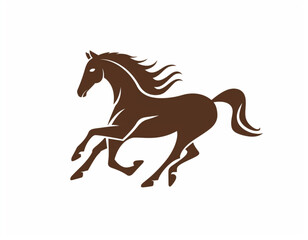 logo design, horse silhouette vector simple minimalistic  , pastel color palette on a white background