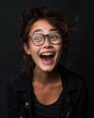Playful woman comedic portrait
