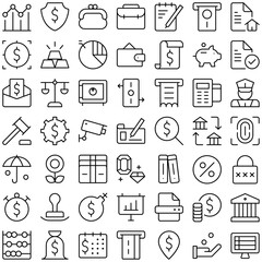 Vector of Banking Bank Icon Set. Perfect for user interface, new application
